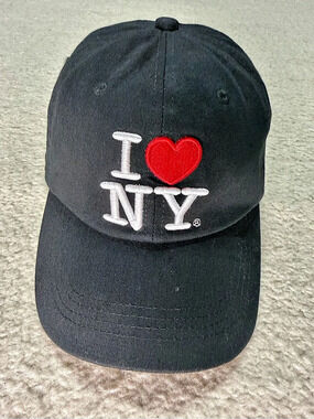 I Love NY Black Embroidered Baseball Cap Hat New York